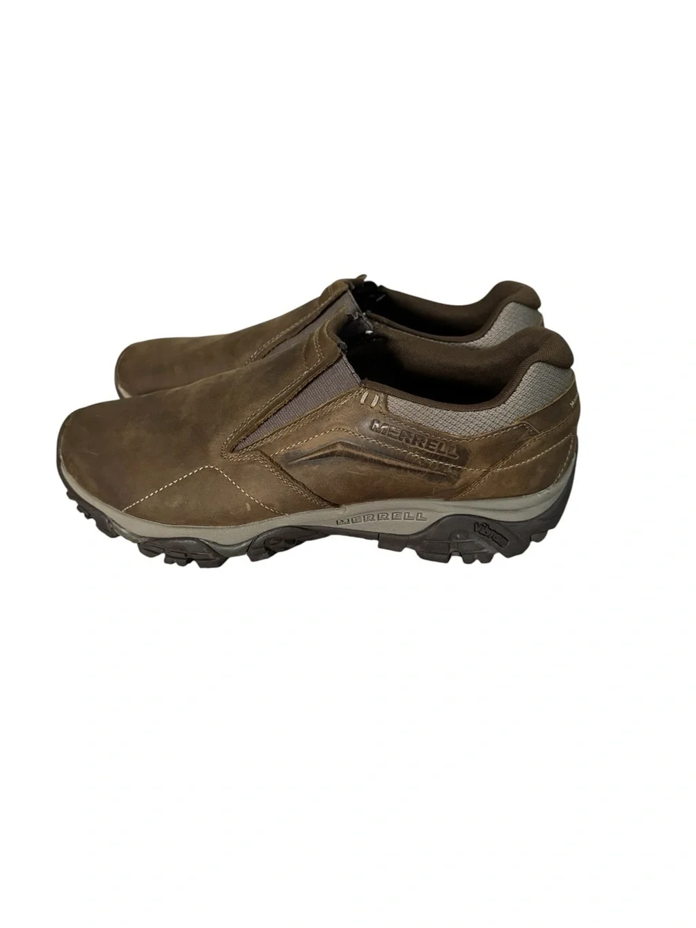 Merrell Men's Moab adventure moc Slip-On full grain Leather casual Shoes size 12